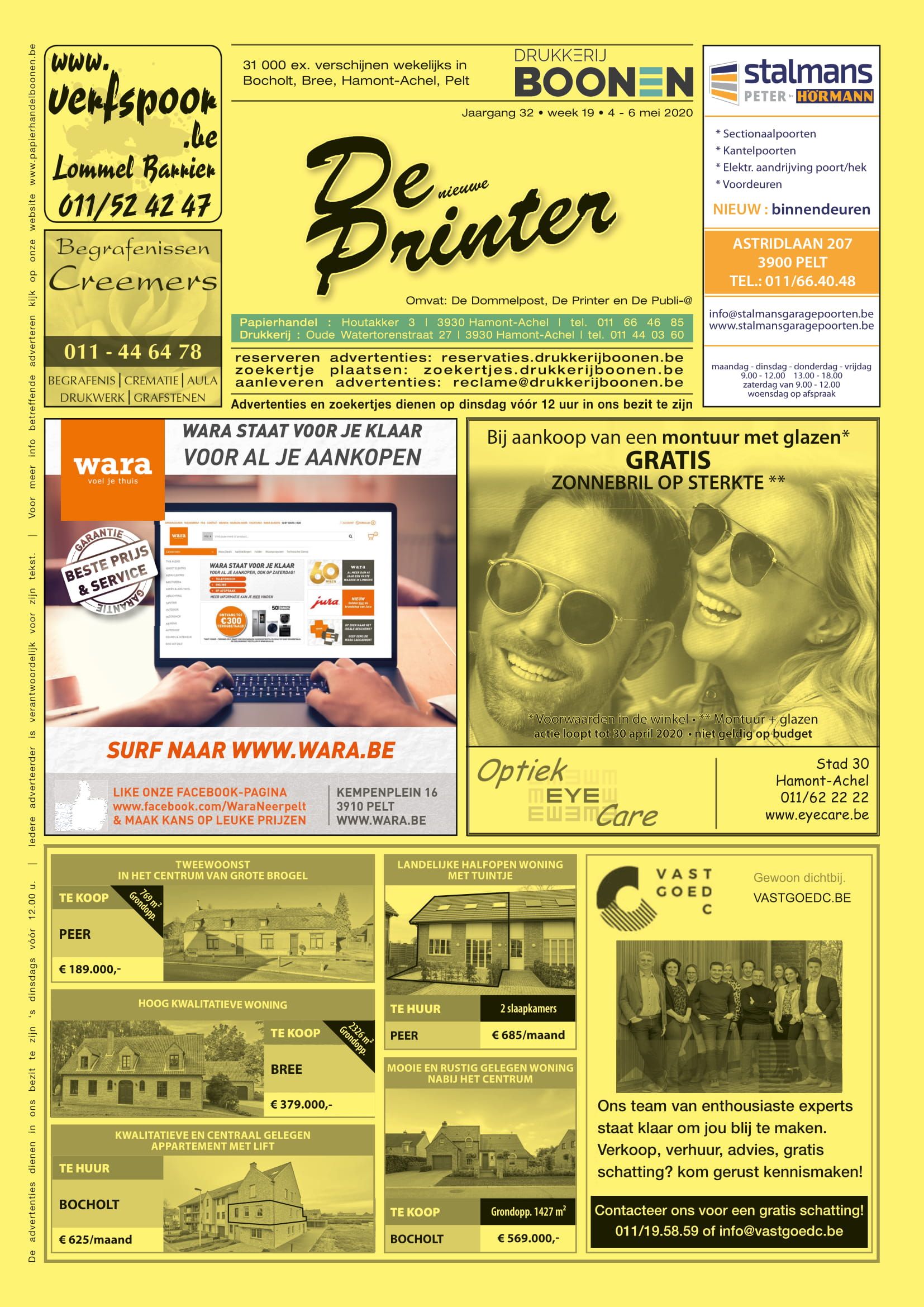 Adverteren in ons publiciteitsblaadje 'De Nieuwe Printer'